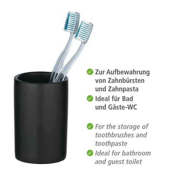 Wenko Zahnputzbecher Polaris Schwarz Matt 5 Wenko Zahnputzbecher Polaris Schwarz Matt – Bild 3