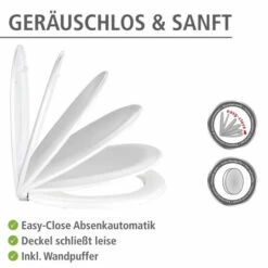 WENKO Toilettensitz Varoni Weiß - WC-Sitz Mit Absenkautomatik (Easy Close) Und Komfortabler Fix Clip Befestigung -Günstiges Wenko Geschäft unnamed file 4522
