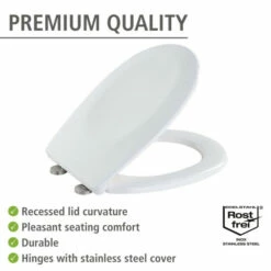 WENKO Toilettensitz Varoni Weiß - WC-Sitz Mit Absenkautomatik (Easy Close) Und Komfortabler Fix Clip Befestigung -Günstiges Wenko Geschäft unnamed file 4530