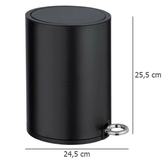 Wenko Kosmetik Treteimer Monza Easy Close Schwarz Matt 7 Wenko Kosmetik Treteimer Monza Easy Close Schwarz Matt – Bild 5
