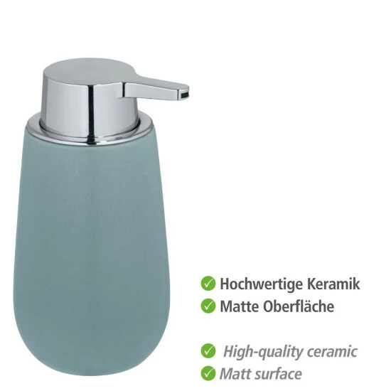 Wenko Seifenspender Badi Blaugrau Keramik 4 Wenko Seifenspender Badi Blaugrau Keramik – Bild 2
