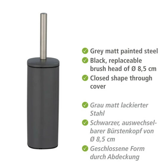 Wenko WC-Garnitur Alassio, Grau 4 Wenko WC-Garnitur Alassio, Grau – Bild 2