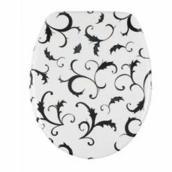 Wenko 17704100 WC-Sitz Bouquet Nero - Rostfreie Edelstahlbefestigung, Duroplast -Günstiges Wenko Geschäft unnamed file 4887