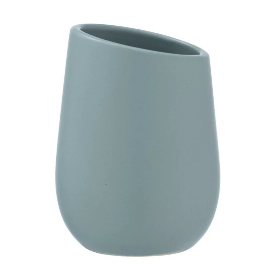 Wenko Zahnputzbecher Badi Blaugrau Keramik 4 Wenko Zahnputzbecher Badi Blaugrau Keramik – Bild 2