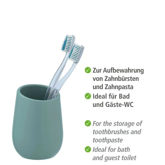 Wenko Zahnputzbecher Badi Blaugrau Keramik 7 Wenko Zahnputzbecher Badi Blaugrau Keramik – Bild 5