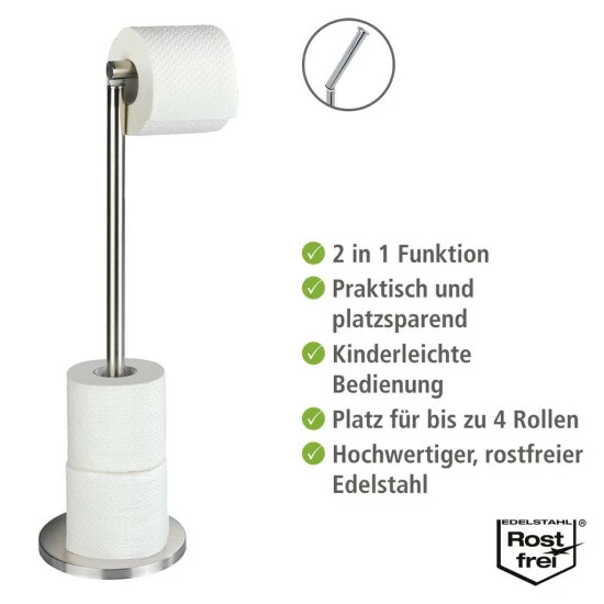 Wenko Stand Toilettenpapierhalter 2 In 1 Matt 9 Wenko Stand Toilettenpapierhalter 2 In 1 Matt – Bild 7