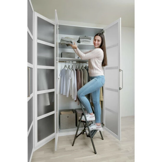 Wenko Alu-Klapptrittleiter Compact 2-stufig Dunkelgrau 14 Wenko Alu-Klapptrittleiter Compact 2-stufig Dunkelgrau – Bild 12