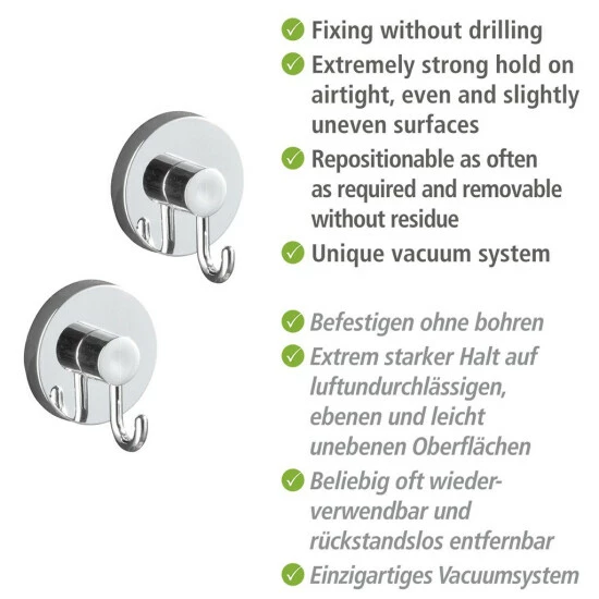 Wenko Vacuum-Loc® Haken 2er Set 5 Wenko Vacuum-Loc® Haken 2er Set – Bild 3