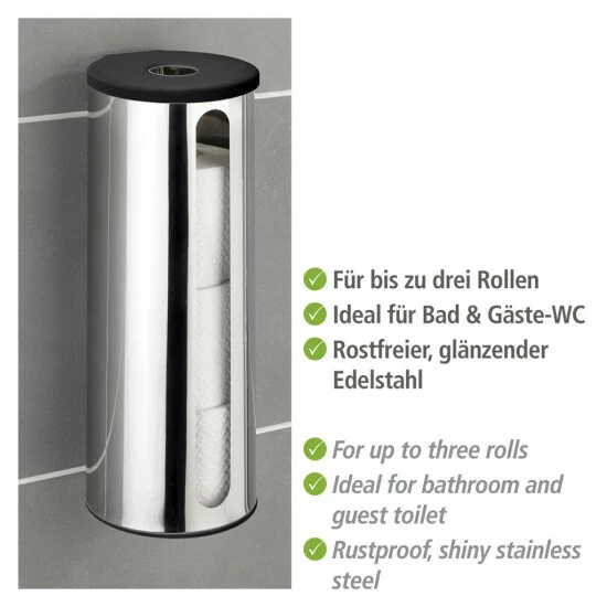 Wenko Turbo-Loc® Edelstahl Ersatzrollenhalter Detroit 8 Wenko Turbo-Loc® Edelstahl Ersatzrollenhalter Detroit – Bild 6