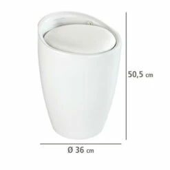 Wenko Hocker Candy White Matt, Mit Wäschesack -Günstiges Wenko Geschäft unnamed file 5200