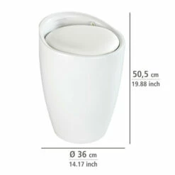 Wenko Hocker Candy White Matt, Mit Wäschesack -Günstiges Wenko Geschäft unnamed file 5201