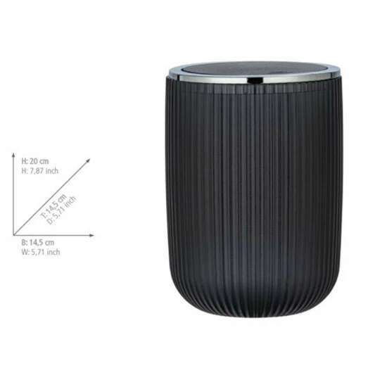 Wenko Schwingdeckeleimer Agropoli S Grau 6 Wenko Schwingdeckeleimer Agropoli S Grau – Bild 4