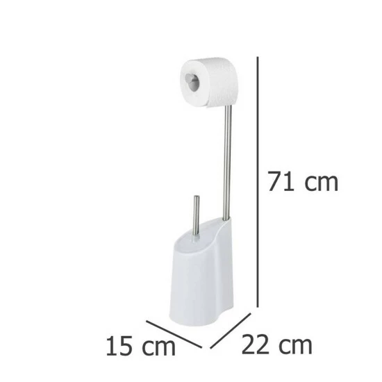 Wenko Stand WC-Garnitur Harbor Weiß Edelstahl 6 Wenko Stand WC-Garnitur Harbor Weiß Edelstahl – Bild 4