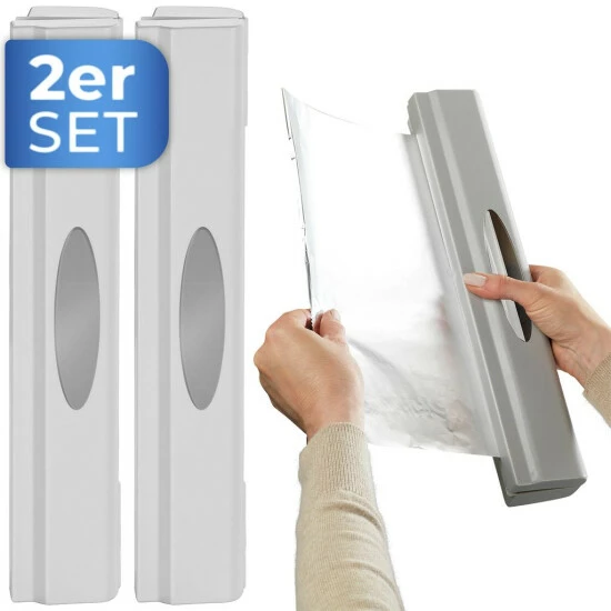 Wenko Folienschneider Perfect Cutter L Lichtgrau 2er Set 4 Wenko Folienschneider Perfect Cutter L Lichtgrau 2er Set – Bild 2