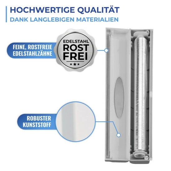 Wenko Folienschneider Perfect Cutter L Lichtgrau 2er Set 8 Wenko Folienschneider Perfect Cutter L Lichtgrau 2er Set – Bild 6