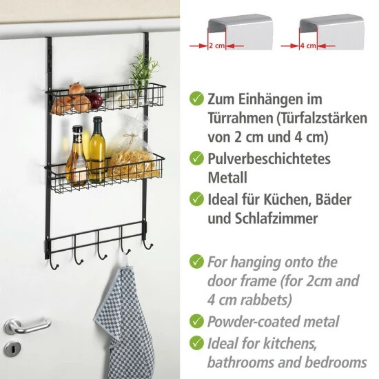 Wenko Türregal Schwarz 12 Wenko Türregal Schwarz – Bild 10