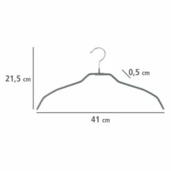 WENKO 20er Set Kleiderbügel Alessia - Rutschfester Formbügel, Gummiert, Grau -Günstiges Wenko Geschäft unnamed file 5728