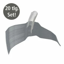 WENKO 20er Set Kleiderbügel Alessia - Rutschfester Formbügel, Gummiert, Grau -Günstiges Wenko Geschäft unnamed file 5738