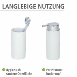 WENKO Badezimmer Set Calvo Weiß Matt, 4-teilig Aus Kunststoff | 4-teiliges Bad Accessoire Set -Günstiges Wenko Geschäft unnamed file 590