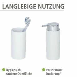 WENKO Badezimmer Set Calvo Weiß Matt, 4-teilig Aus Kunststoff | 4-teiliges Bad Accessoire Set -Günstiges Wenko Geschäft unnamed file 596