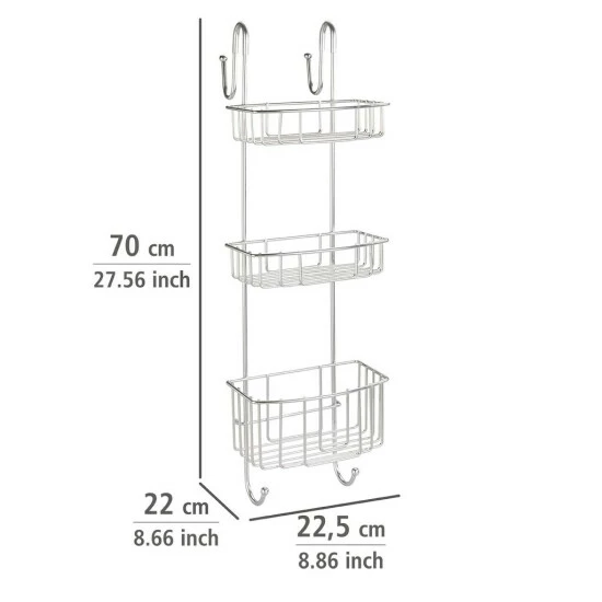 Wenko Dusch-Caddy 3 Etagen Olesi Edelstahl 10 Wenko Dusch-Caddy 3 Etagen Olesi Edelstahl – Bild 8