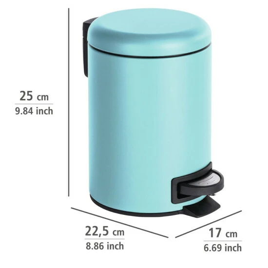 Wenko Kosmetik Treteimer Leman Blau 3 L 5 Wenko Kosmetik Treteimer Leman Blau 3 L – Bild 3