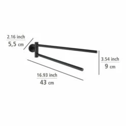 Wenko Handtuchhalter Bosio Black Matt Mit 2 Beweglichen Armen Edelstahl -Günstiges Wenko Geschäft unnamed file 622