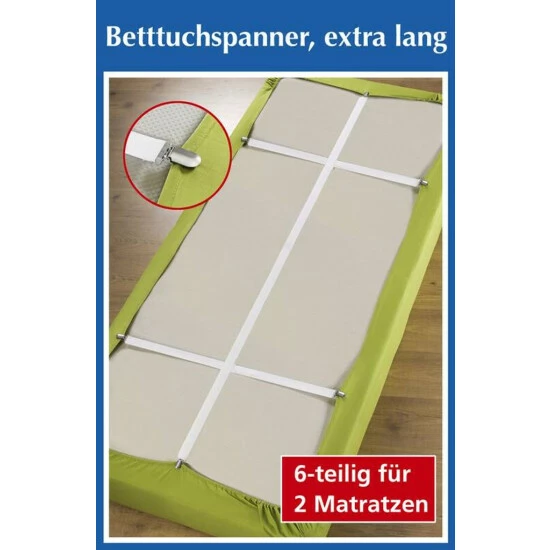Wenko Betttuchspanner, Extra Lang, 6-teilig 4 Wenko Betttuchspanner, Extra Lang, 6-teilig – Bild 2