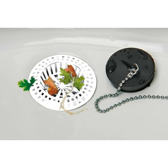 Wenko Abfluss-Sieb Weiß 4er Set 4 Wenko Abfluss-Sieb Weiß 4er Set – Bild 2