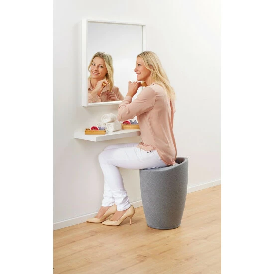 Wenko Hocker Candy Light Grey Leinenoptik, Mit Wäschesack 5 Wenko Hocker Candy Light Grey Leinenoptik, Mit Wäschesack – Bild 3