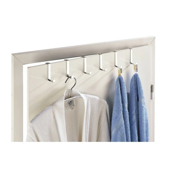 Wenko Türgarderobenhaken Edelstahl 6er Set 4 Wenko Türgarderobenhaken Edelstahl 6er Set – Bild 2