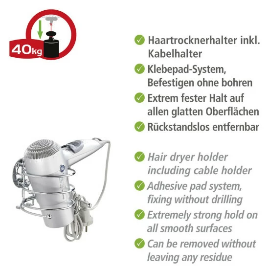 Wenko Turbo-Loc® Haartrocknerhalter 8 Wenko Turbo-Loc® Haartrocknerhalter – Bild 6