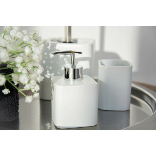 Wenko Seifenspender Hexa Weiß Keramik 5 Wenko Seifenspender Hexa Weiß Keramik – Bild 3