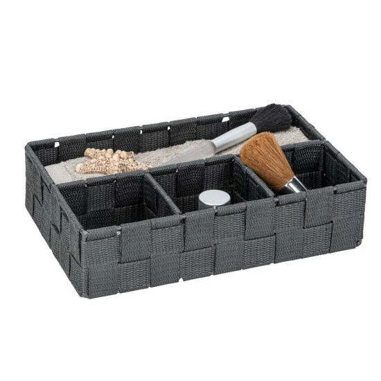 Wenko Aufbewahrungskorb Adria Klein Dunkelgrau 5 Wenko Aufbewahrungskorb Adria Klein Dunkelgrau – Bild 3