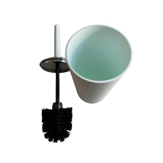 Wenko WC Garnitur Aus Kunststoff, Weiß-silber, Toilettenbürste Klobürste, Austauschbarer Bürstenkopf 7 Wenko WC Garnitur Aus Kunststoff, Weiß-silber, Toilettenbürste Klobürste, Austauschbarer Bürstenkopf – Bild 5