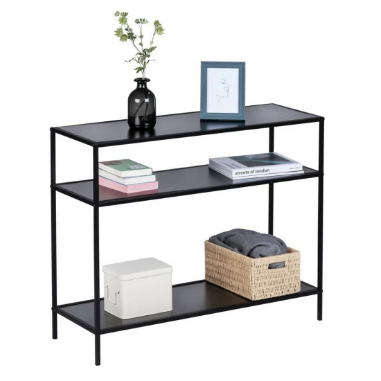 Wenko Konsolentisch Industrial Design, Beistelltisch, Standregal, Flurtisch, Modernes Regal Für Küche, Bad, Wohnzimmer Oder Flur, MDF, Metall, Vintage Look, 2 Böden, Etagen, 100 X 80 X 35 Cm 7 Wenko Konsolentisch Industrial Design, Beistelltisch, Standregal, Flurtisch, Modernes Regal Für Küche, Bad, Wohnzimmer Oder Flur, MDF, Metall, Vintage Look, 2 Böden, Etagen, 100 X 80 X 35 Cm – Bild 5