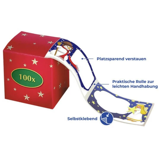 Wenko Weihnachtsetiketten 100 Stück Mit Dispenser 9 Wenko Weihnachtsetiketten 100 Stück Mit Dispenser – Bild 7