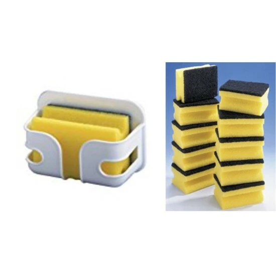 WENKO Schwammbox Inkl.10 Schwämme, Spülschwämme Schwammhalter Selbstklebend Weiß 8 WENKO Schwammbox Inkl.10 Schwämme, Spülschwämme Schwammhalter Selbstklebend Weiß – Bild 6