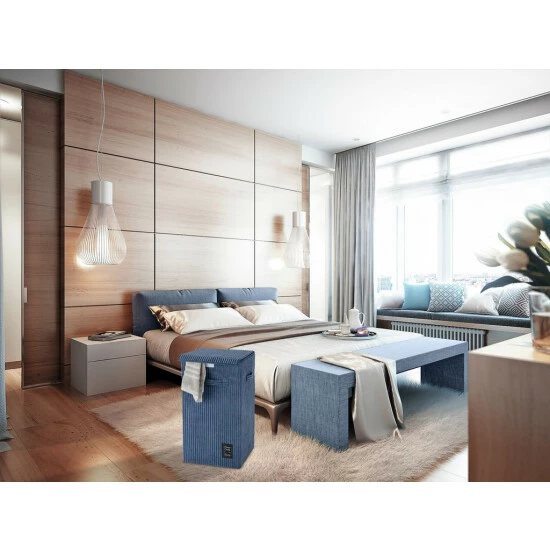 Wenko Wäschesammler Cora Blau 9 Wenko Wäschesammler Cora Blau – Bild 7