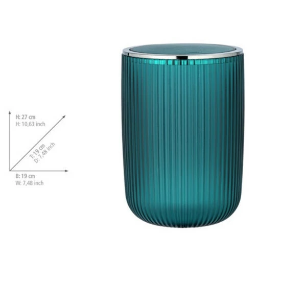 Wenko Schwingdeckeleimer Agropoli L Petrol 5 Wenko Schwingdeckeleimer Agropoli L Petrol – Bild 3