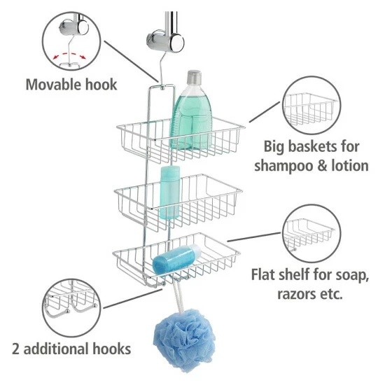 Wenko Exclusiv Duschcaddy Nivala 3 Ablagen 4 Wenko Exclusiv Duschcaddy Nivala 3 Ablagen – Bild 2