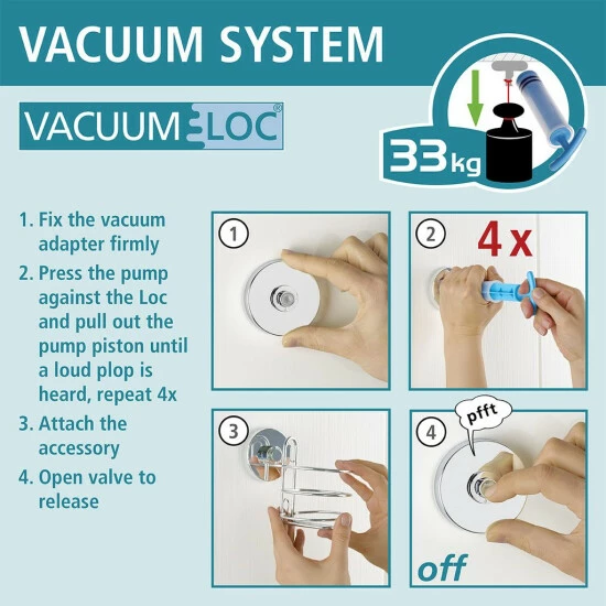 WENKO Vacuum-Loc Wandregal 2 Etagen Bari, Befestigen Ohne Bohren; 20889800 7 WENKO Vacuum-Loc Wandregal 2 Etagen Bari, Befestigen Ohne Bohren; 20889800 – Bild 5