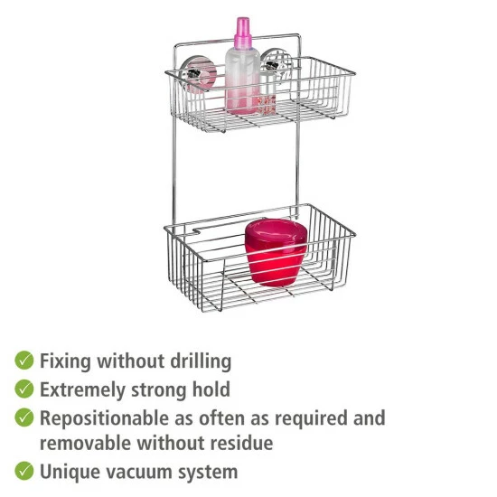 WENKO Vacuum-Loc Wandregal 2 Etagen Bari, Befestigen Ohne Bohren; 20889800 9 WENKO Vacuum-Loc Wandregal 2 Etagen Bari, Befestigen Ohne Bohren; 20889800 – Bild 7