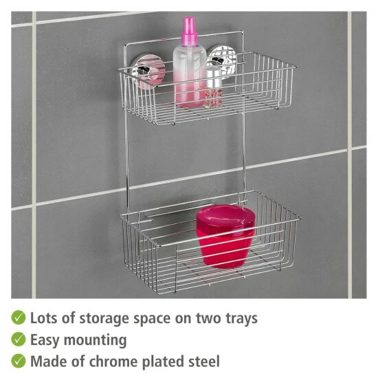 WENKO Vacuum-Loc Wandregal 2 Etagen Bari, Befestigen Ohne Bohren; 20889800 10 WENKO Vacuum-Loc Wandregal 2 Etagen Bari, Befestigen Ohne Bohren; 20889800 – Bild 8