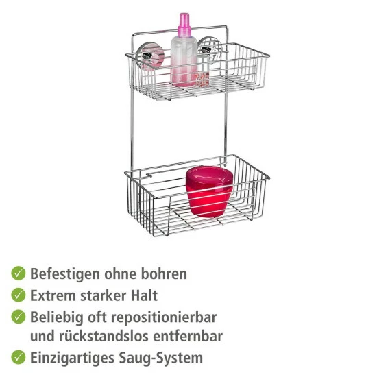 WENKO Vacuum-Loc Wandregal 2 Etagen Bari, Befestigen Ohne Bohren; 20889800 13 WENKO Vacuum-Loc Wandregal 2 Etagen Bari, Befestigen Ohne Bohren; 20889800 – Bild 11