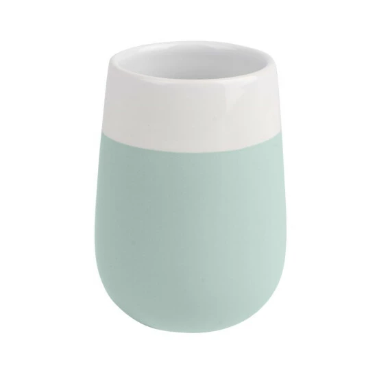 Wenko Zahnputzbecher Malta Mint/Weiß Keramik 3 Wenko Zahnputzbecher Malta Mint/Weiß Keramik