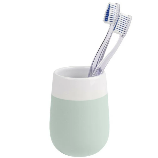 Wenko Zahnputzbecher Malta Mint/Weiß Keramik 8 Wenko Zahnputzbecher Malta Mint/Weiß Keramik – Bild 6