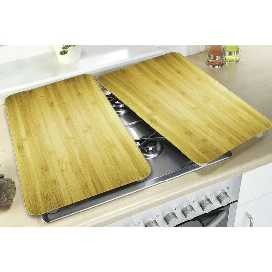 Wenko Herdabdeckplatte Universal Holz-Optik 2er Set 5 Wenko Herdabdeckplatte Universal Holz-Optik 2er Set – Bild 3