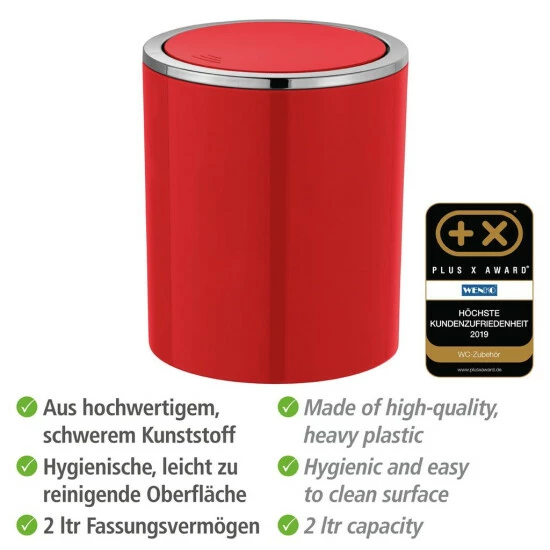 Wenko Schwingdeckeleimer Inca Red 7 Wenko Schwingdeckeleimer Inca Red – Bild 5