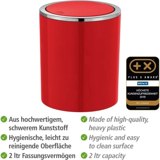 Wenko Schwingdeckeleimer Inca Red 13 Wenko Schwingdeckeleimer Inca Red – Bild 11